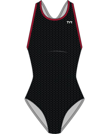 TYR Womens Hex Maxfit Swimsuit (Black/Red (002))